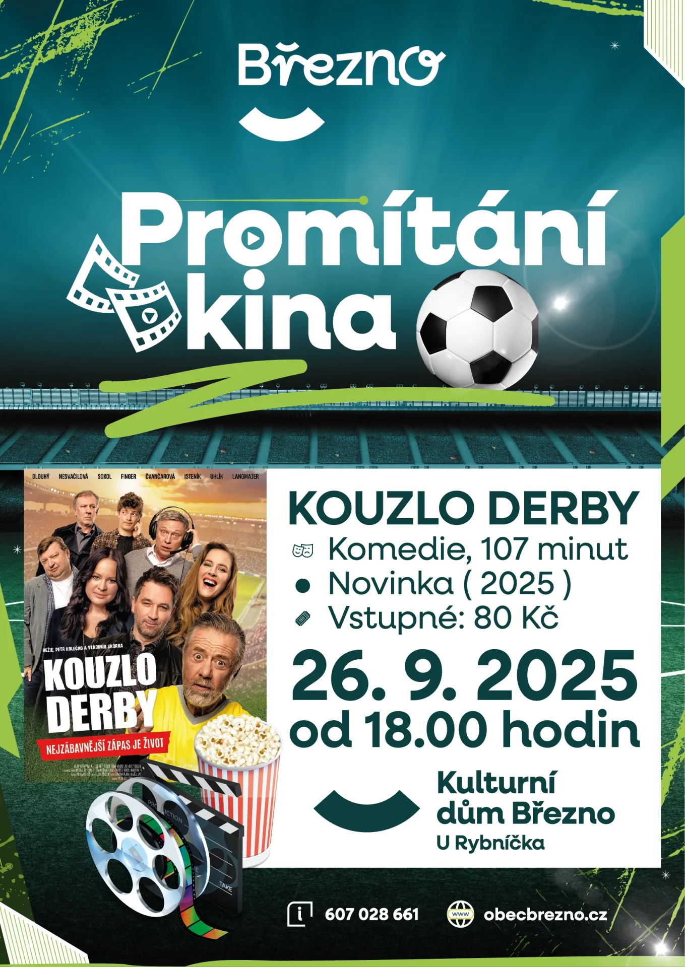 Promítání kina Kouzlo derby ⚽🥇